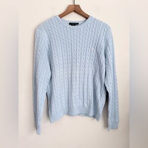 Lauren Ralph Lauren blue cable knit sweater crewneck XL